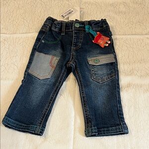 Charming Dark Blue Kids Jeans with Fun Accent